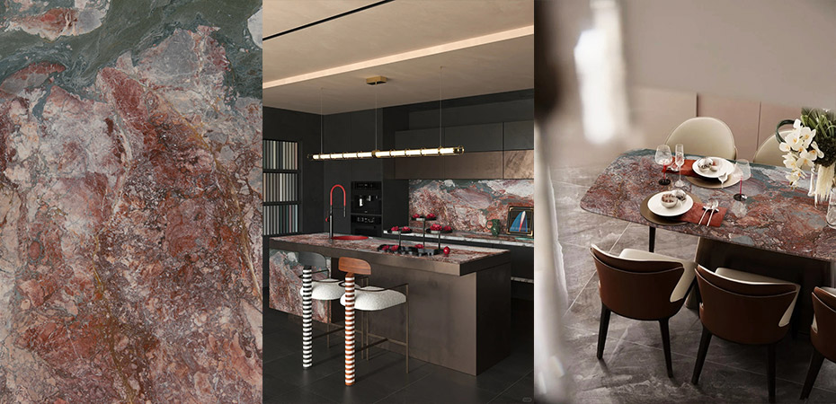 Four Seasons Green Marble in Dining Room