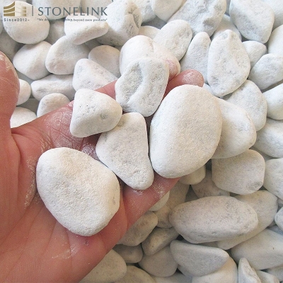 Gardening landscaping white pebble stone