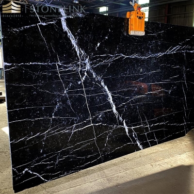 Nero marquina black marble slab