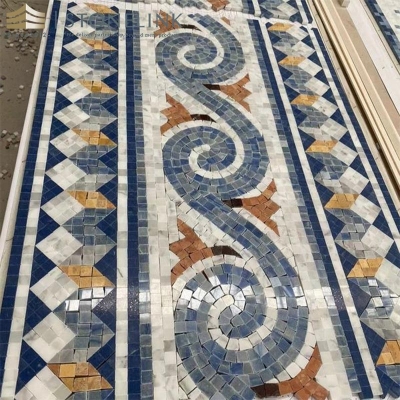 Marble mosaic floor border inlay