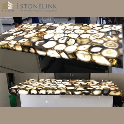 Brown agate stone countertop