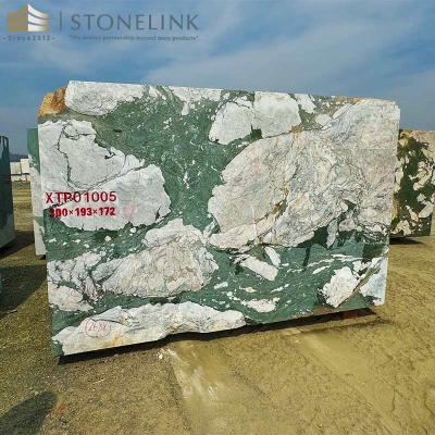 Four Seasons green marble stone block