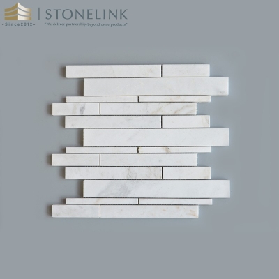 Bianco White modern linear marble mosaic